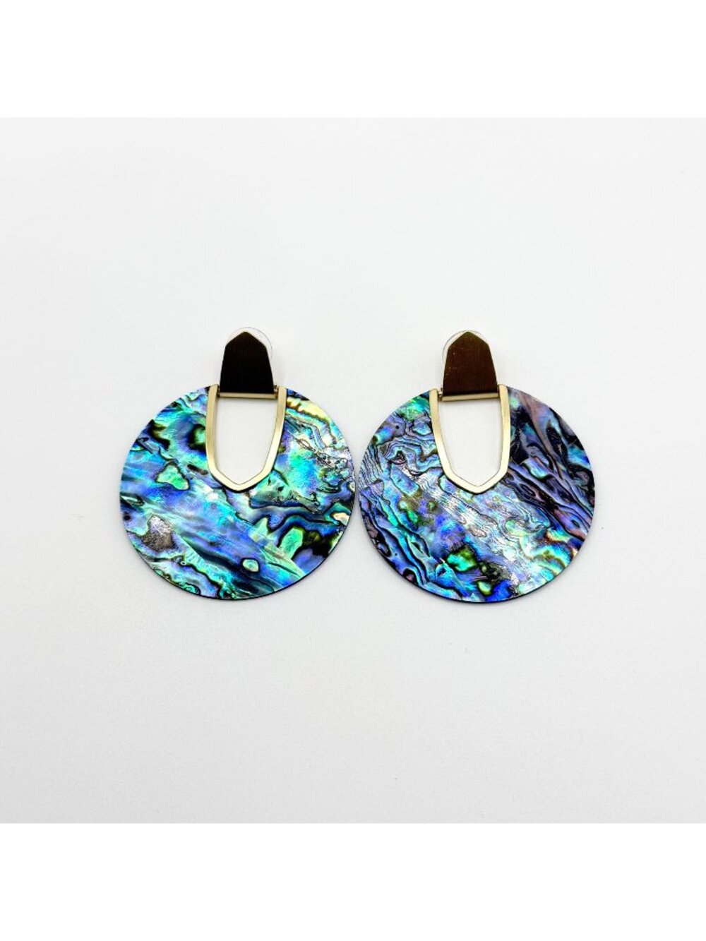 Kendra Scott Abalone Shell Statement Earrings With Gold Accents